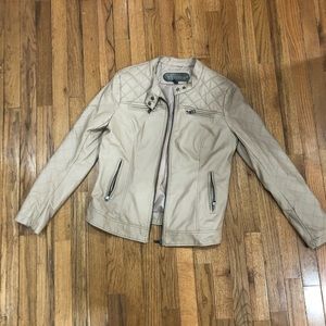 {Cavalini} Tan Faux Leather Jacket